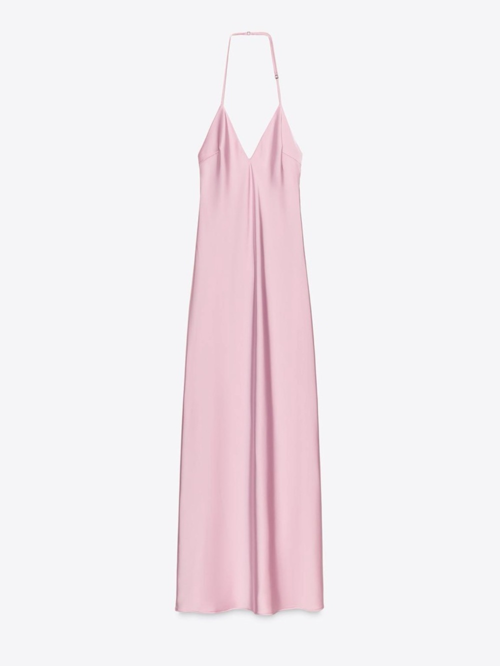 Zara Satin Pink Slip Maxi Dress - Picture 4 of 9